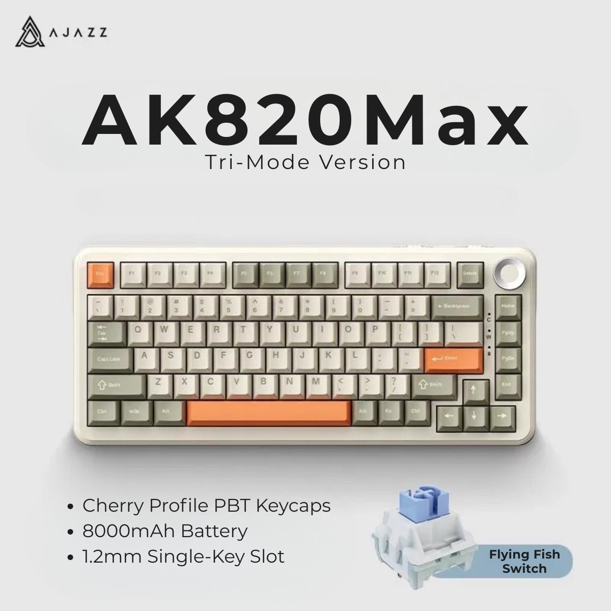 AJAZZ AK820 MAX PLUS 75% Layout Tri-Mode Mechanical Keyboard