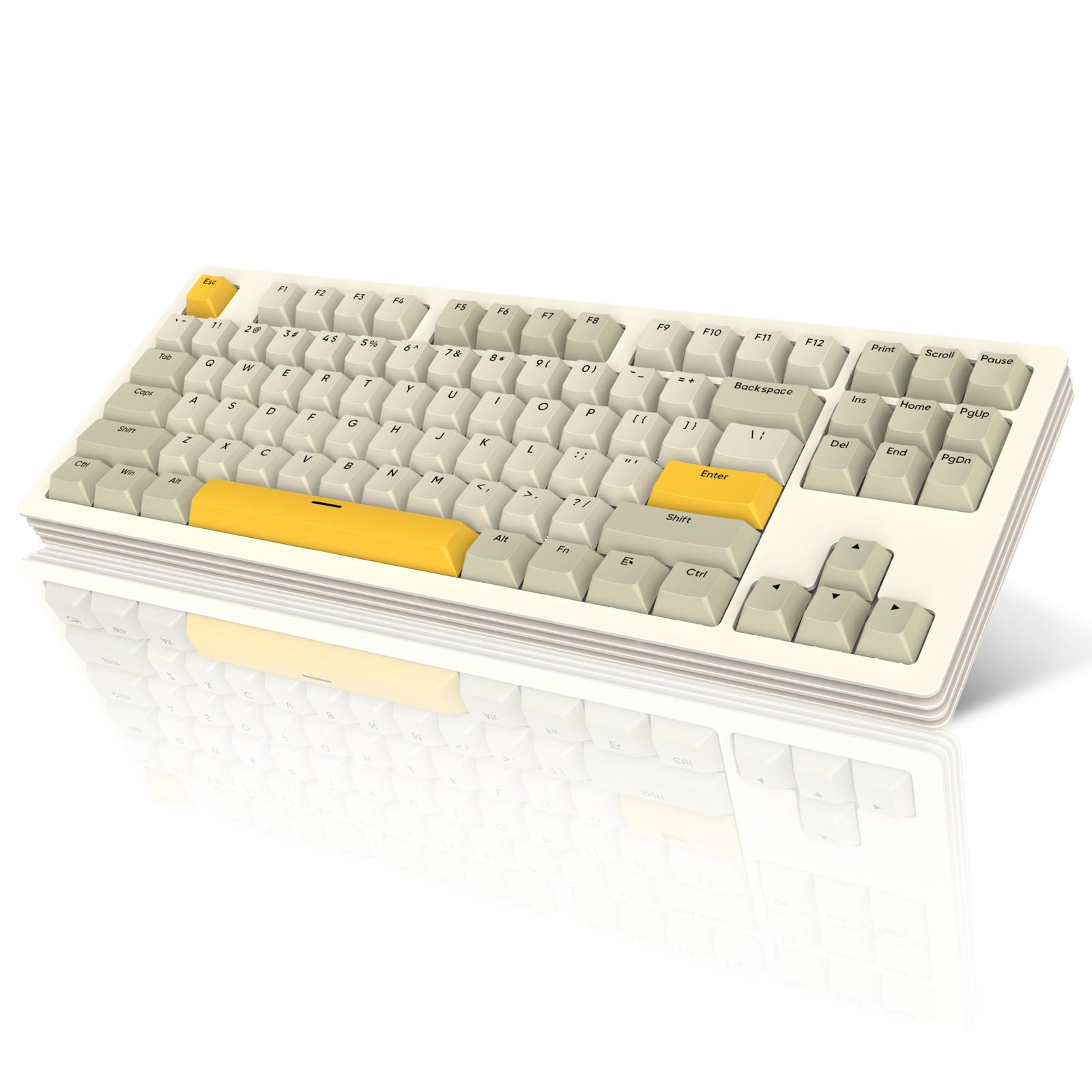 AJAZZ AKC087 TKL Layout Tri-Mode Mechanical Keyboard - Beige