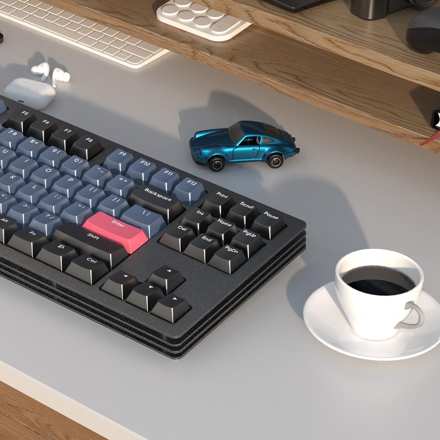 AJAZZ AKC087 TKL Layout Tri-Mode Mechanical Keyboard - Black