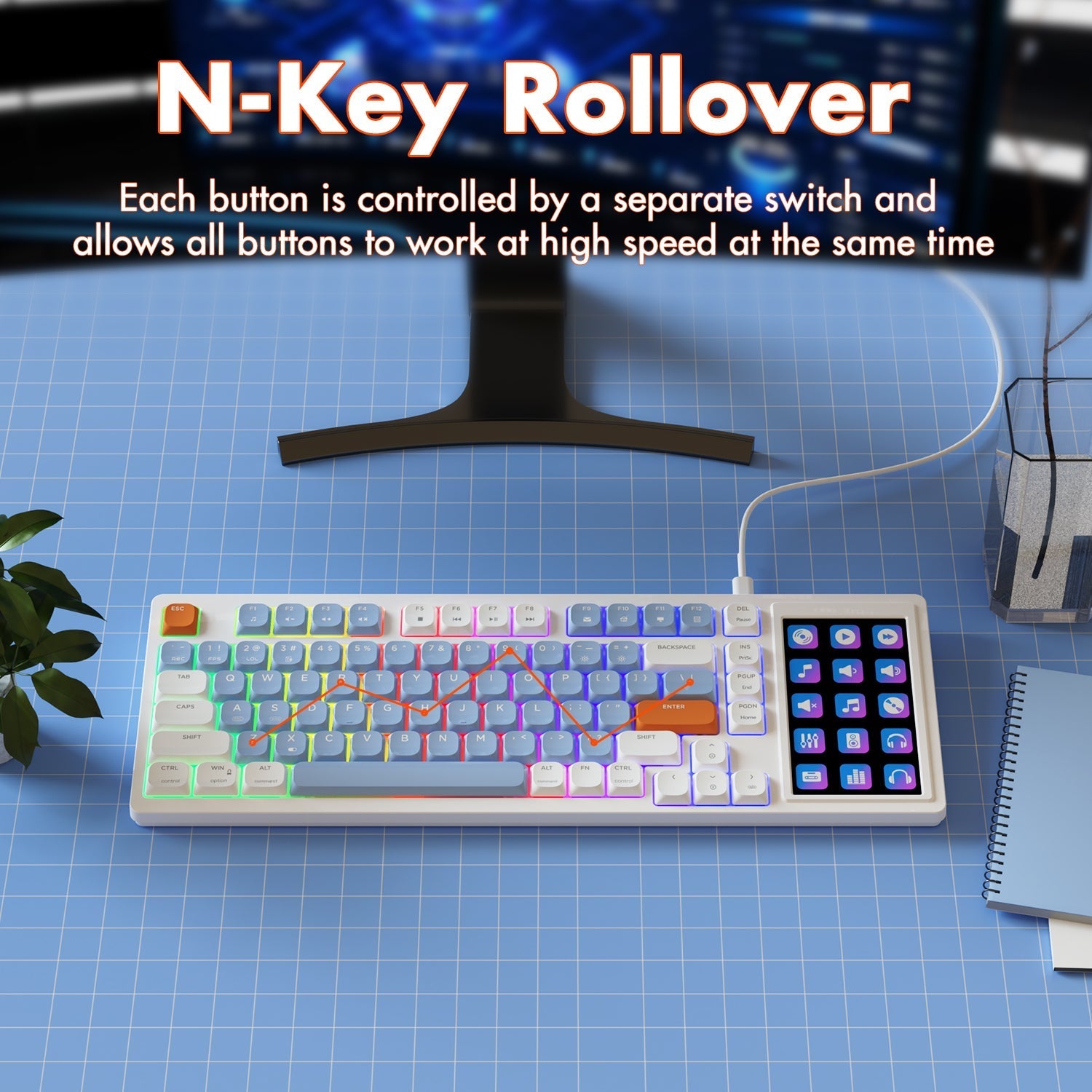 AJAZZ AKP815 Low Mechanical Keyboard with Touch Screen